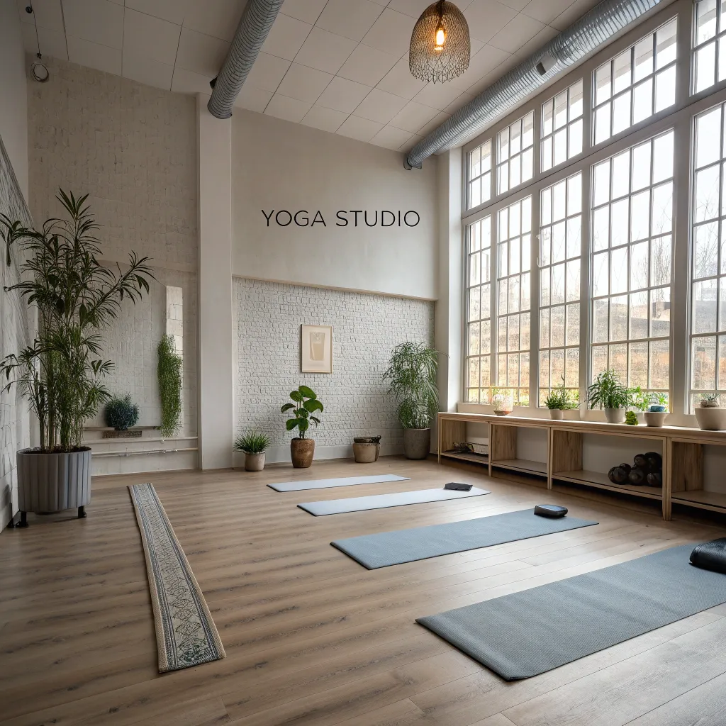 A peaceful yoga studio